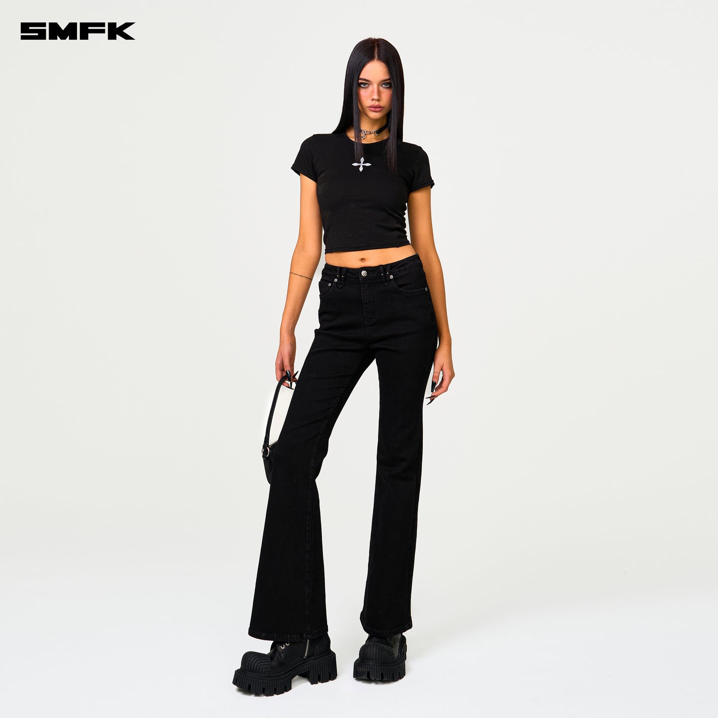 COMPASS WILD Classic Stretch Flare Jeans Wilderness Black