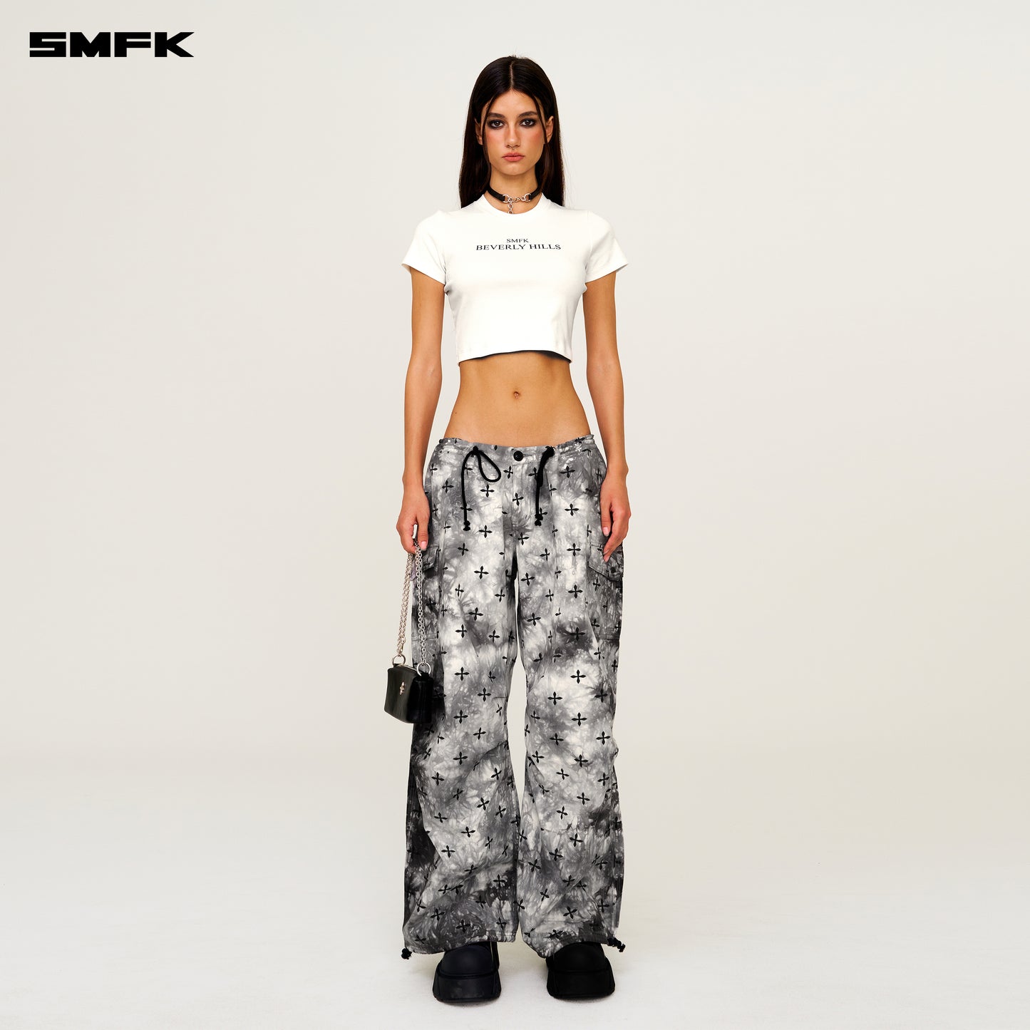 COMPASS Ink Garden Hand-dyed Hunting Parachute Pants Monochrome Tie-Dye