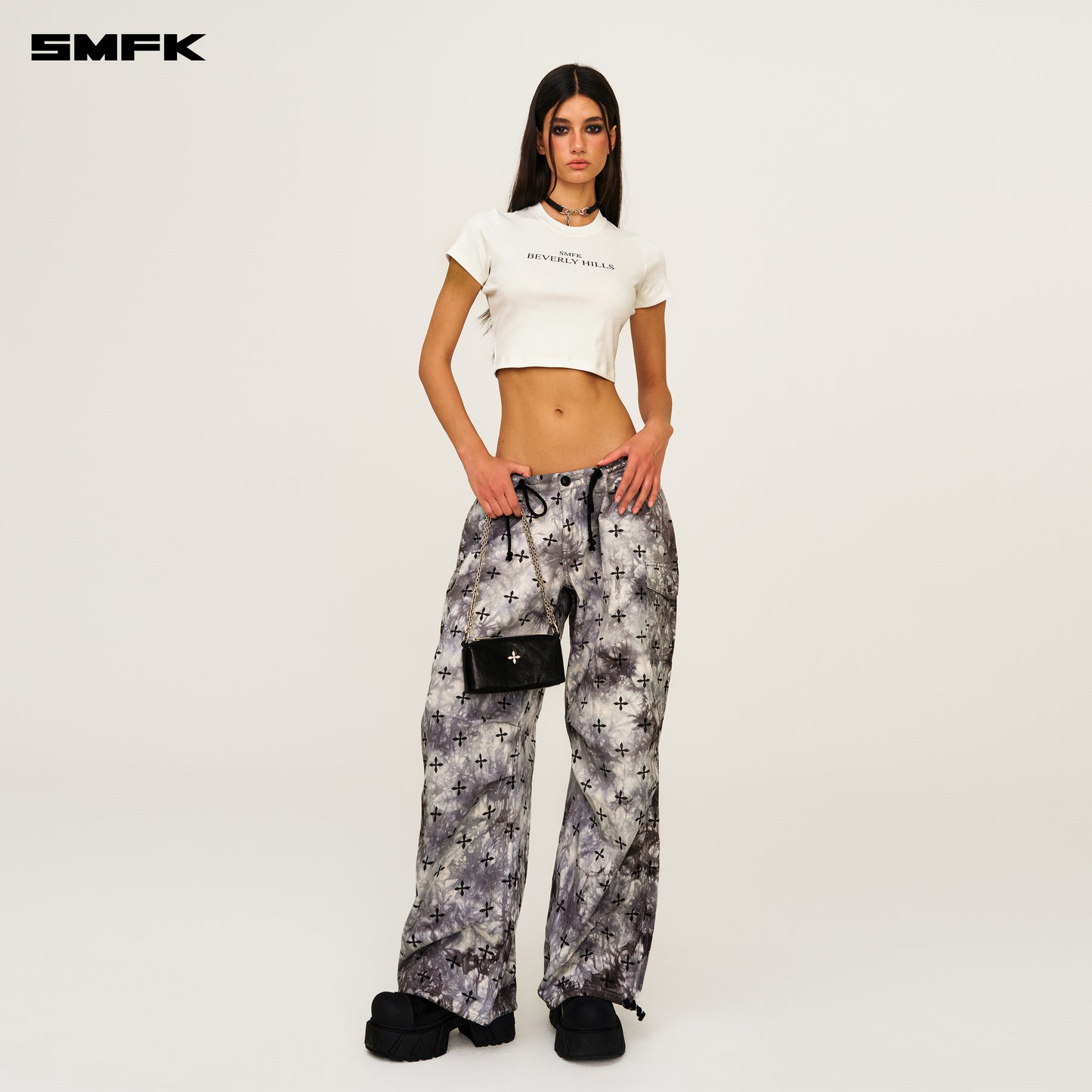 COMPASS Ink Garden Hand-dyed Hunting Parachute Pants Monochrome Tie-Dye