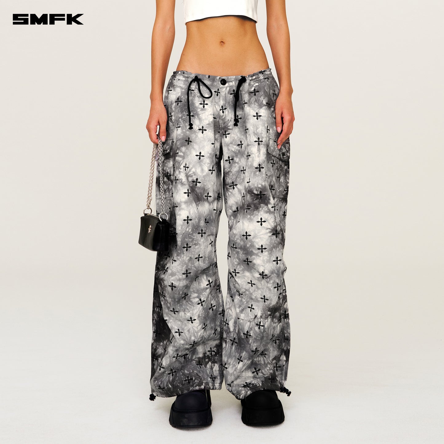 COMPASS Ink Garden Hand-dyed Hunting Parachute Pants Monochrome Tie-Dye