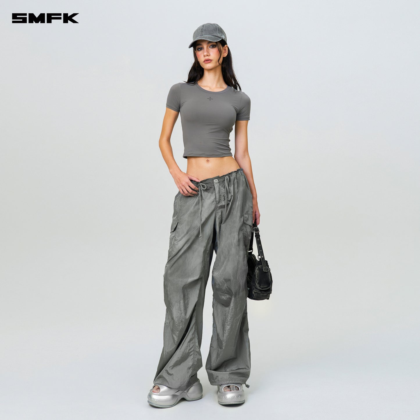 FUTURE STORM Hunting Wide-Leg Parachute Pants Concrete Gray