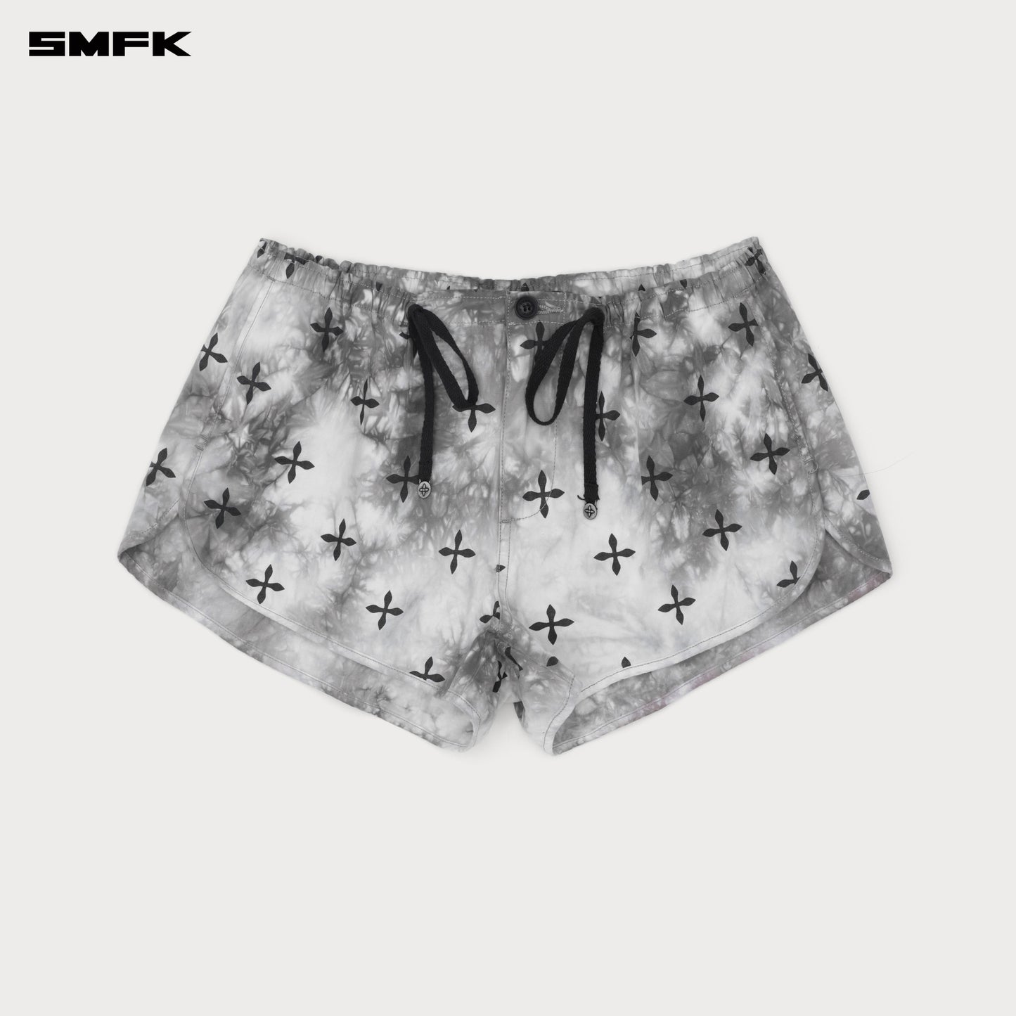 COMPASS Ink Garden Hand-dyed Parachute Shorts Monochrome Ink Garden