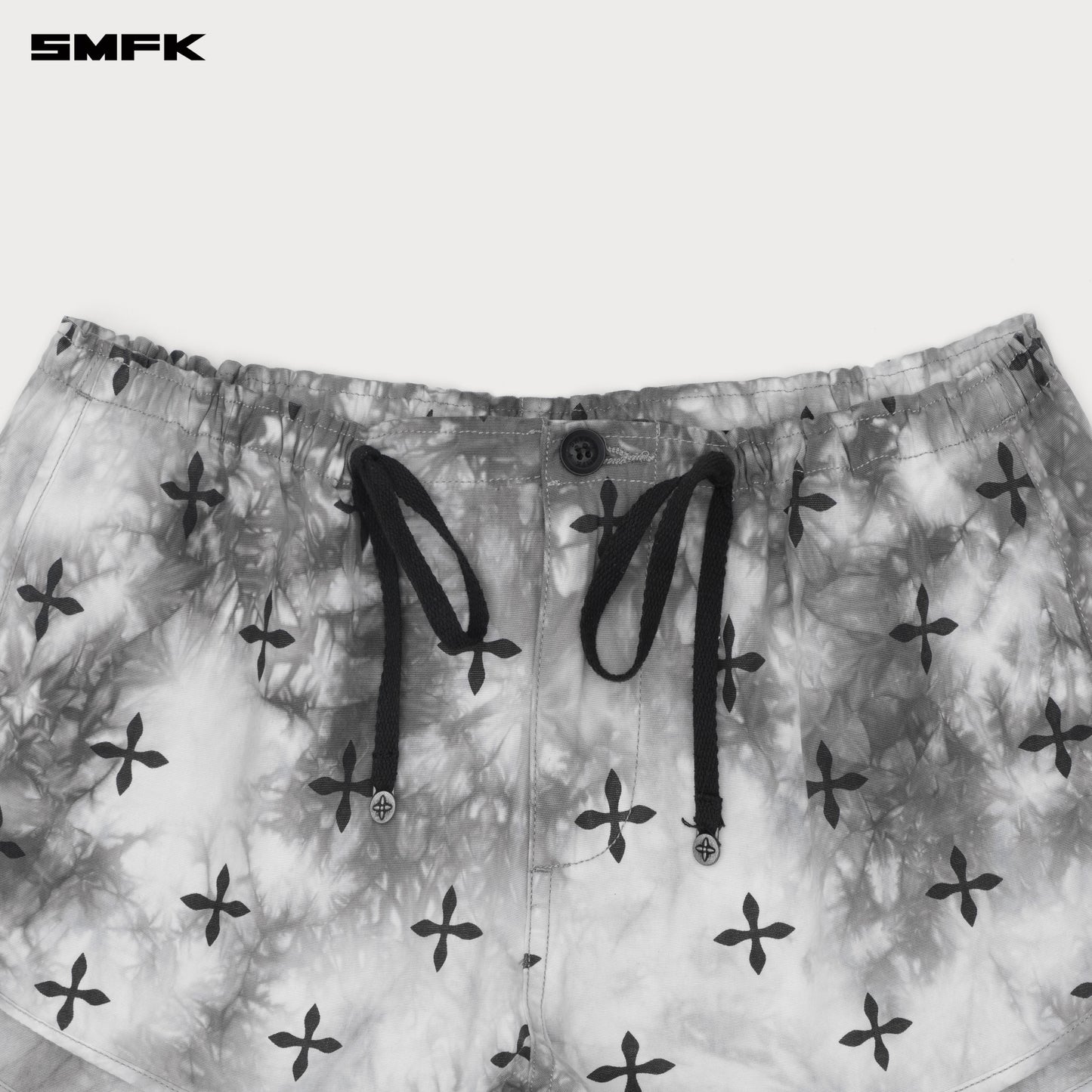 COMPASS Ink Garden Hand-dyed Parachute Shorts Monochrome Ink Garden