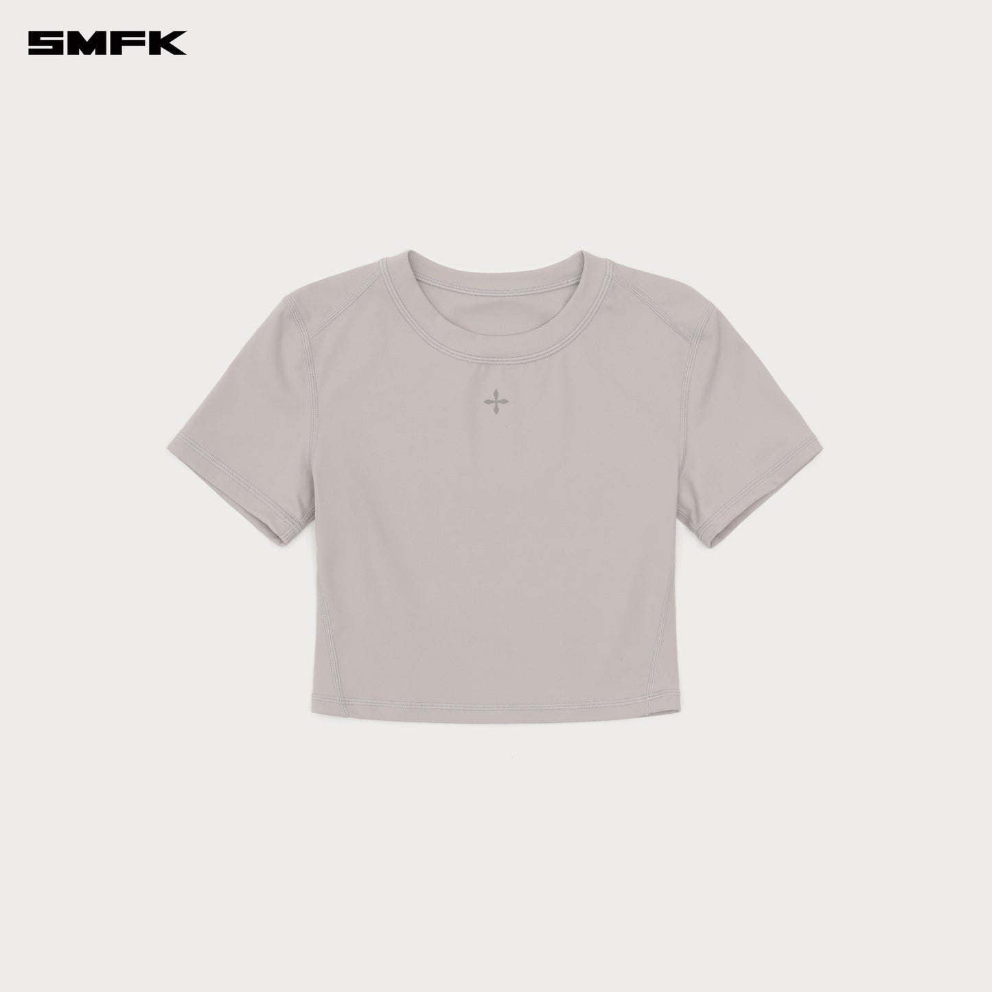 COMPASS WAVE Body-shaping Skin Crop Tee Ash Gray