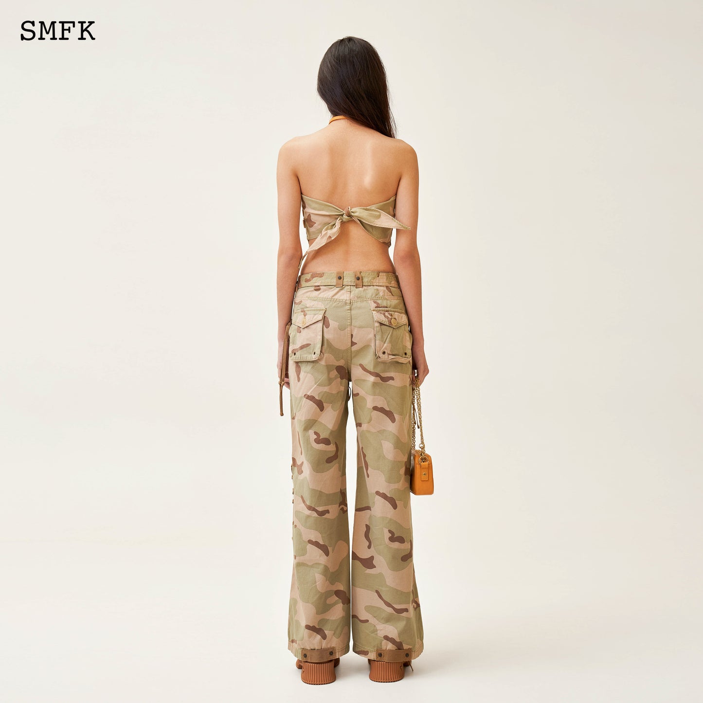 Ancient Myth Temple Garden Bandeau Tube Top Desert Camouflage