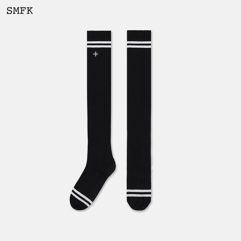 COMPASS Midnight Blossom High-Calf Socks Midnight Black