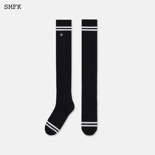 COMPASS Midnight Blossom High-Calf Socks Midnight Black