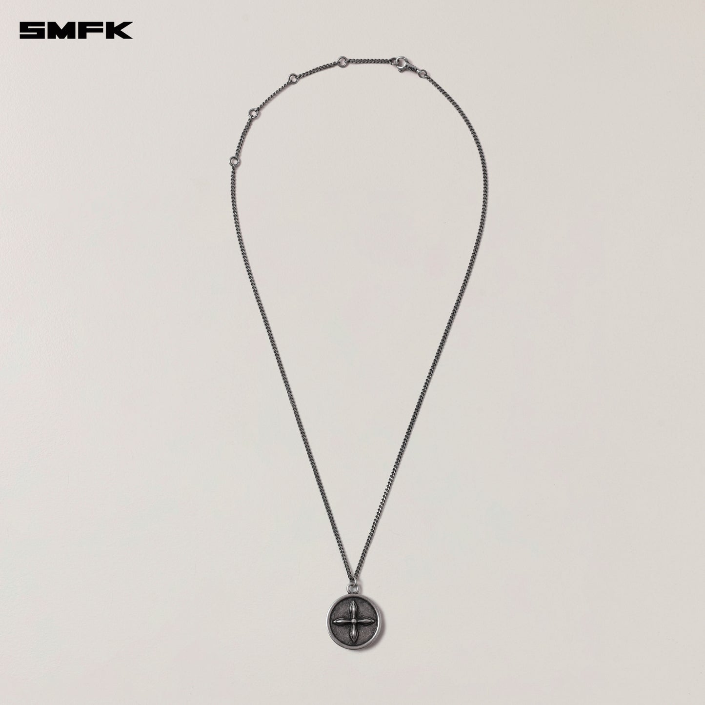 COMPASS ORIGINAL Coin Metal Necklace Antique Silver
