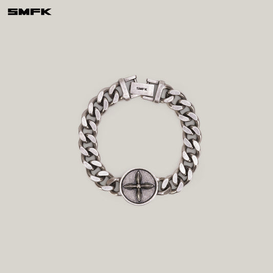 COMPASS Original Badge Metal Bracelet Antique Silver