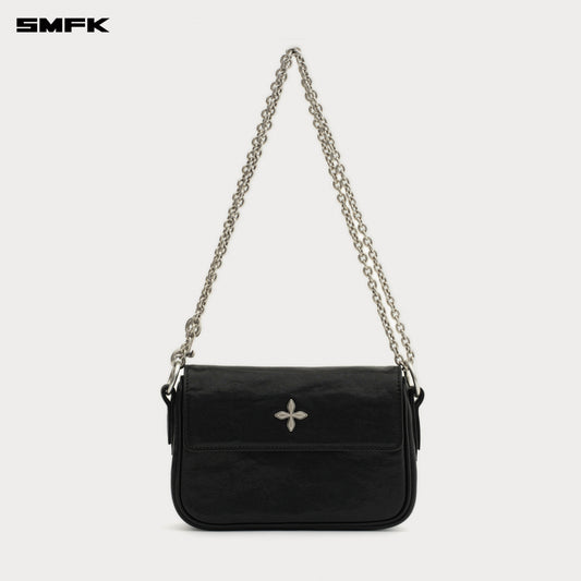 COMPASS BADGE Leather Chain Bag (Small) Wilderness Black
