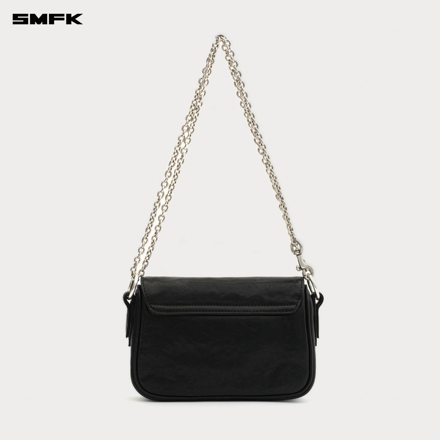 COMPASS BADGE Leather Chain Bag (Small) Wilderness Black