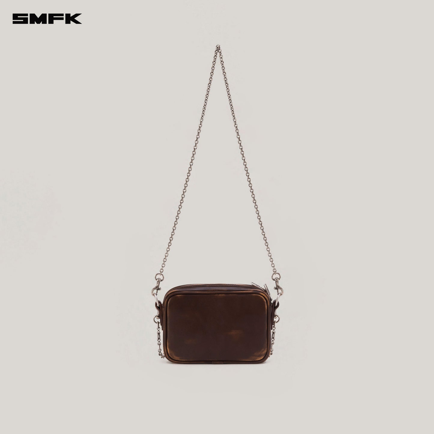 COMPASS BADGE Patina Leather Chain Bag Small Wild Horse Brown Patina