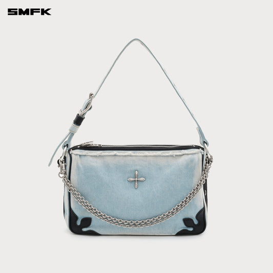 COMPASS KITTY Blue Denim Bag (Large) Indigo Denim