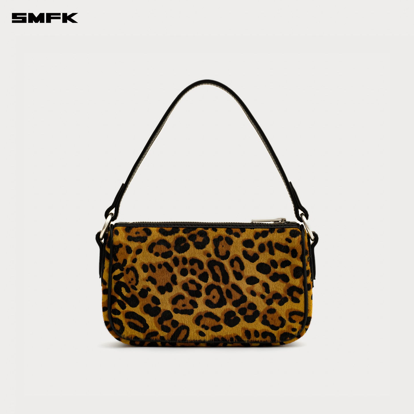 COMPASS BADGE Fur Bag (Small) Natural Leopard