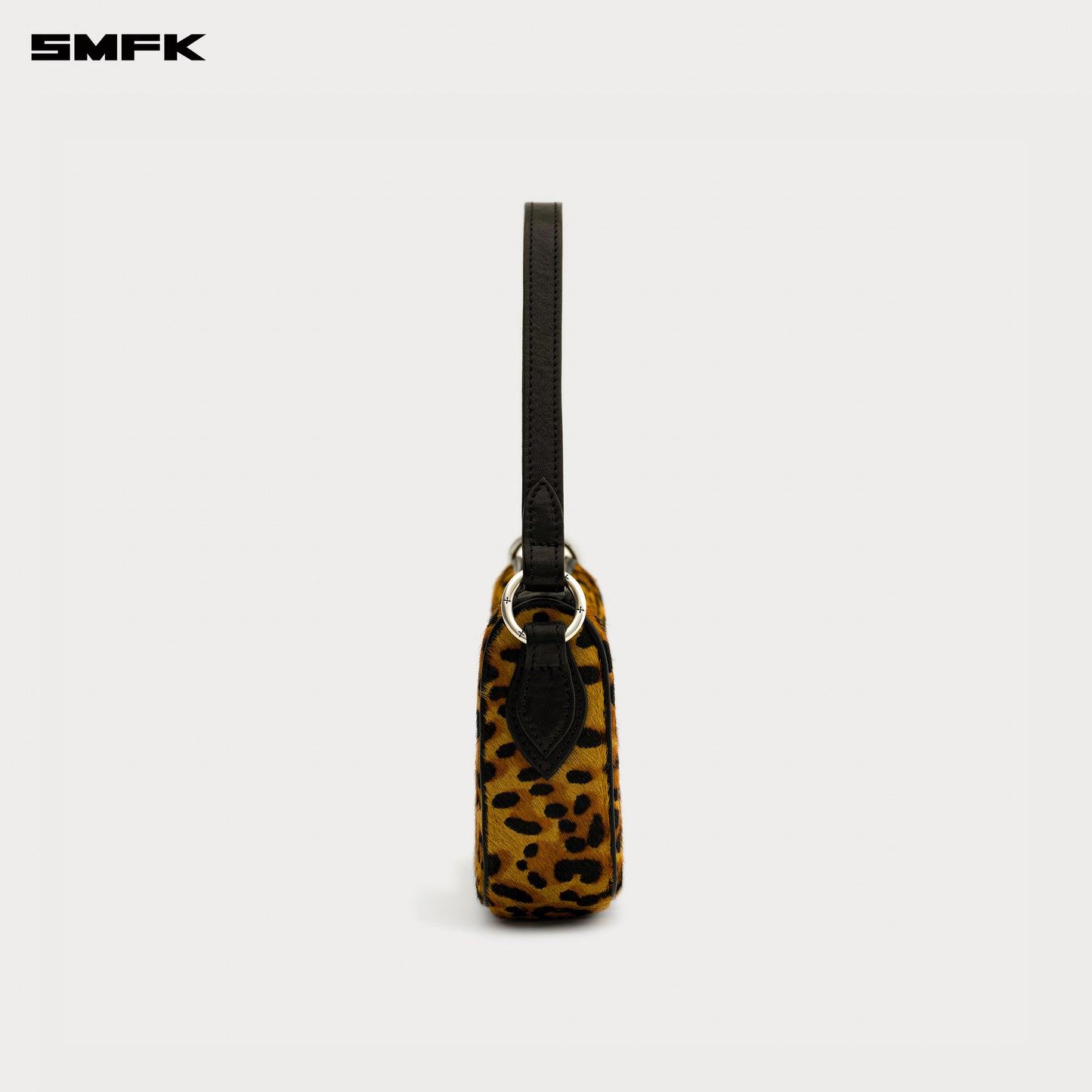 COMPASS BADGE Fur Bag (Small) Natural Leopard