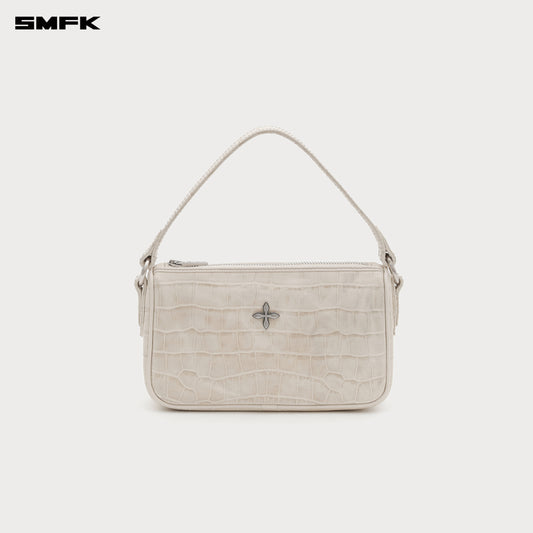 COMPASS BADGE HOLDER Leather Bag (Small) Ivory Crocodile