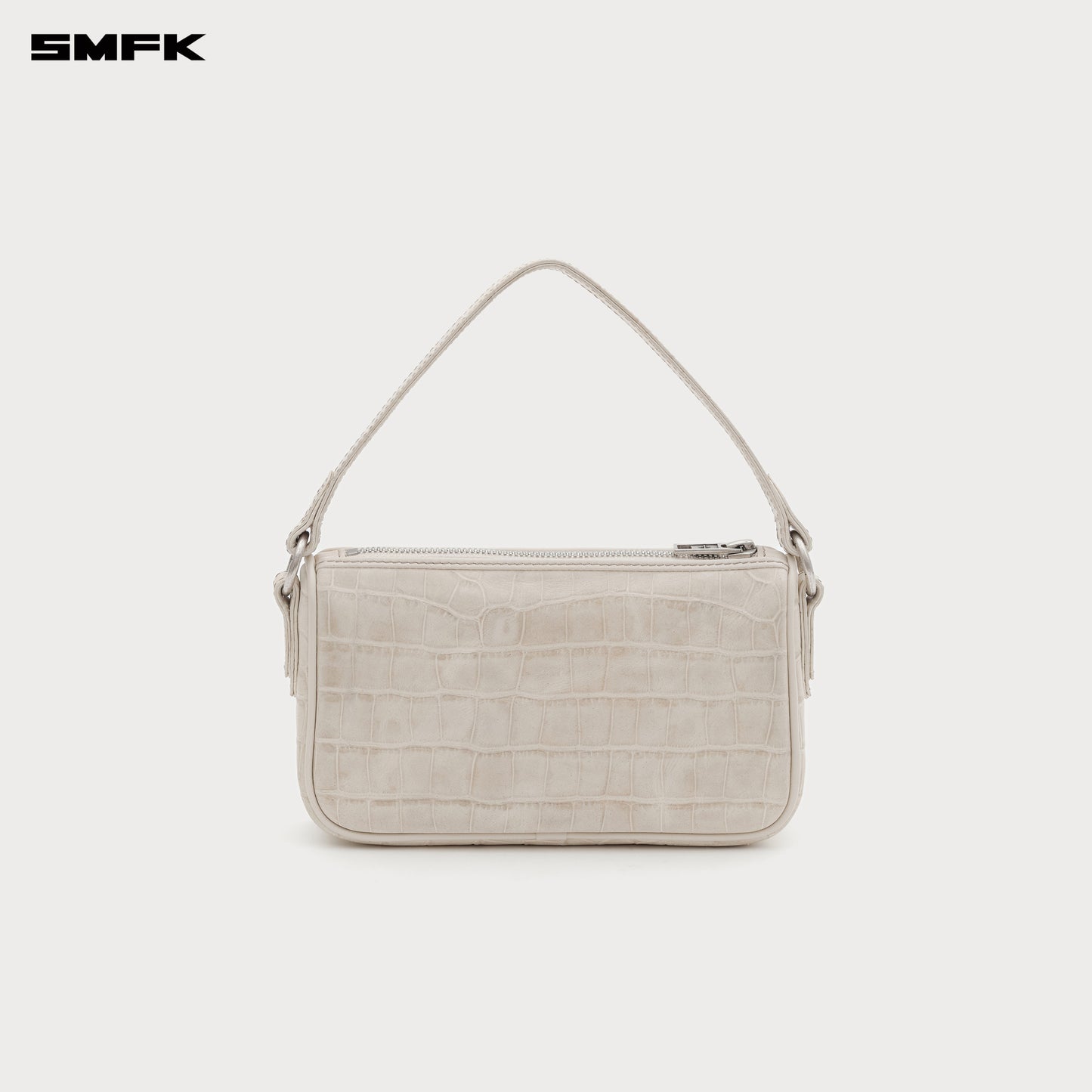 COMPASS BADGE HOLDER Leather Bag (Small) Ivory Crocodile