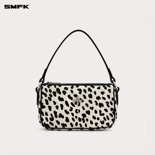 COMPASS BADGE Fur Bag (Small) Snow Leopard