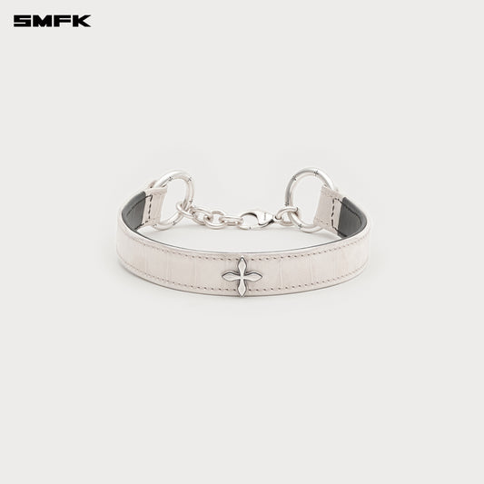 COMPASS Classic Croc-Effect Thick Choker Ivory Crocodile