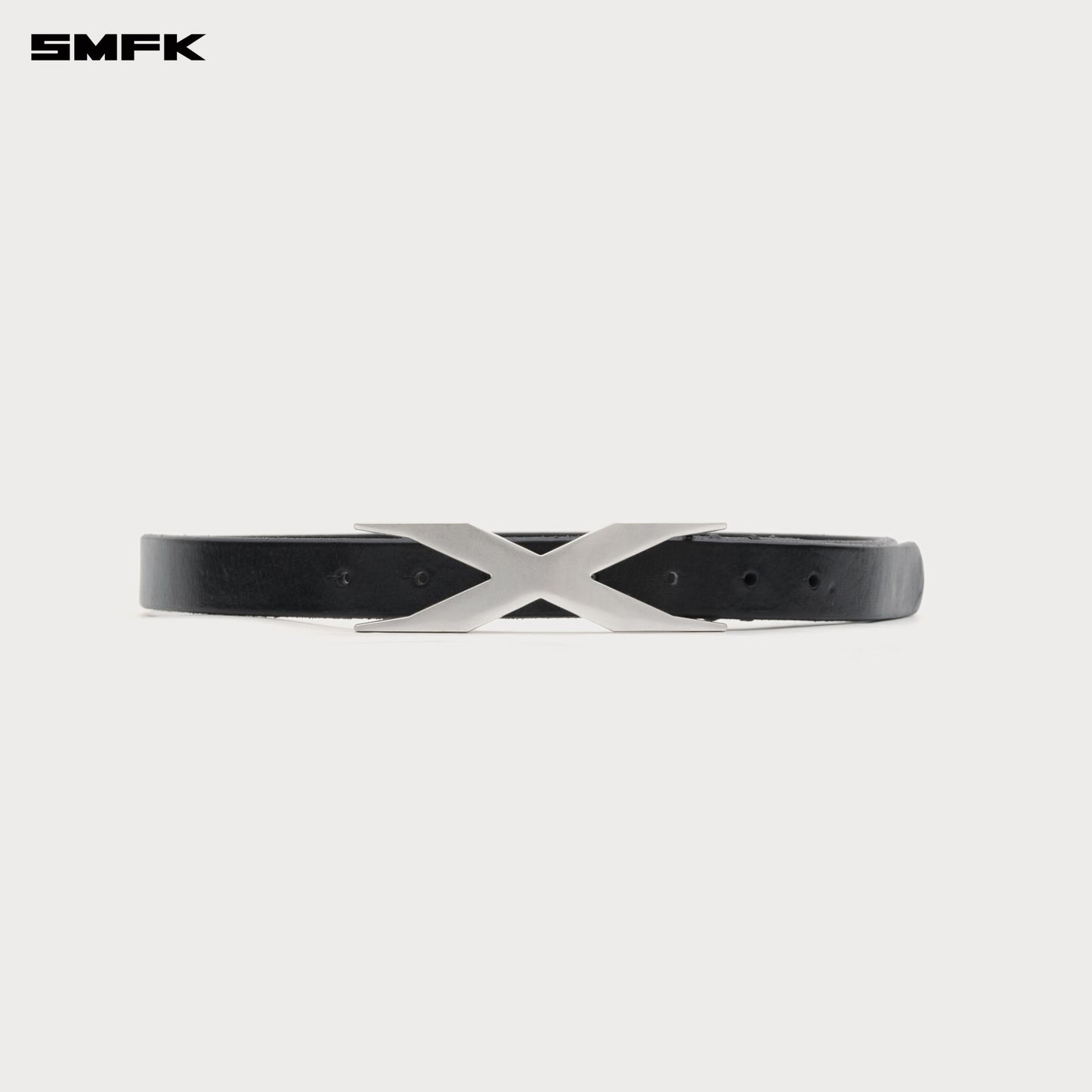 COMPASS X Handmade Leather Belt Ebony Silver BLT13B1