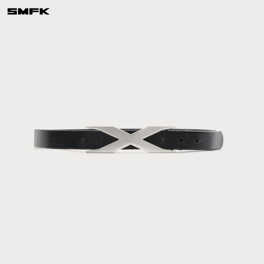COMPASS X Handmade Leather Belt Ebony Silver BLT13B1