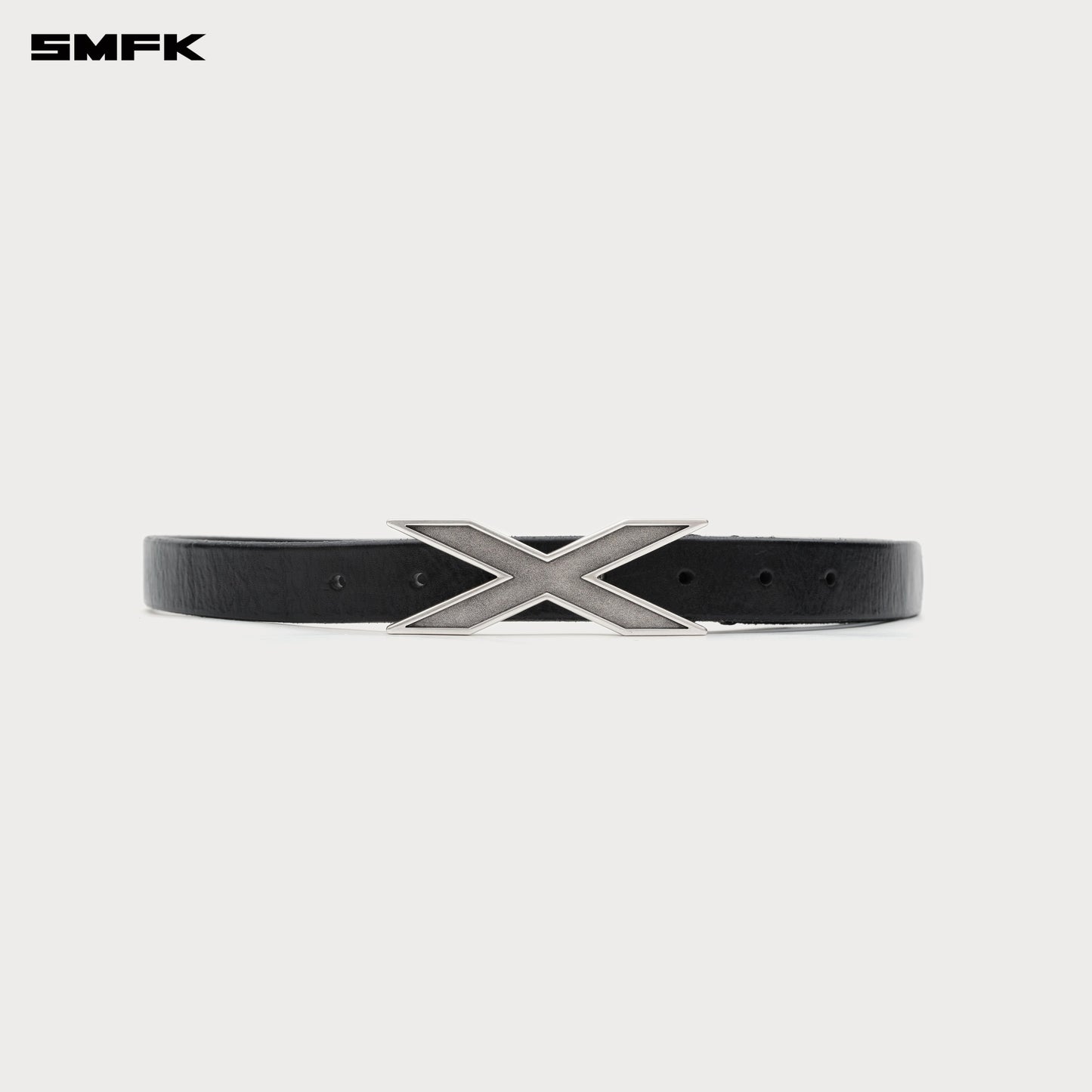 COMPASS X Handmade Leather Belt Ebony Silver BLT13B2