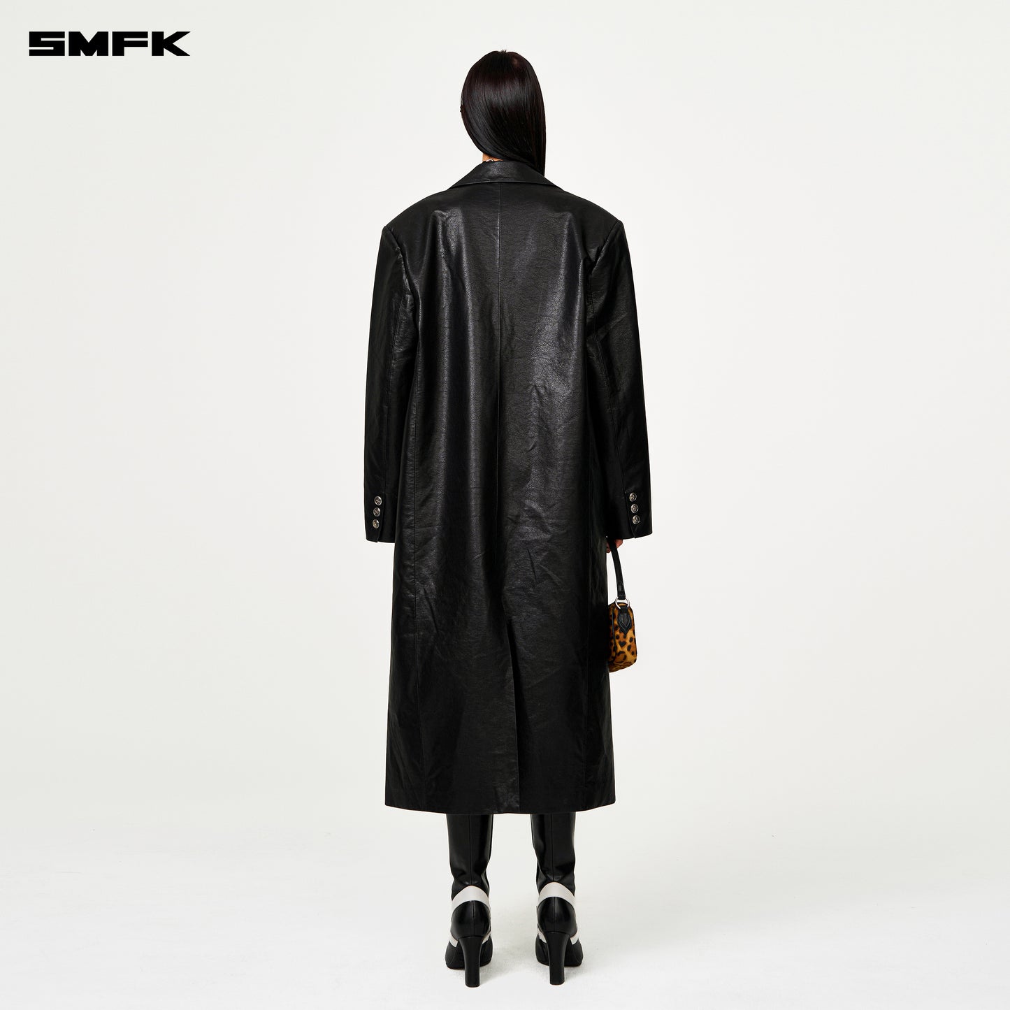 COMPASS DESIGNER Cyber Trench Coat Wilderness Black