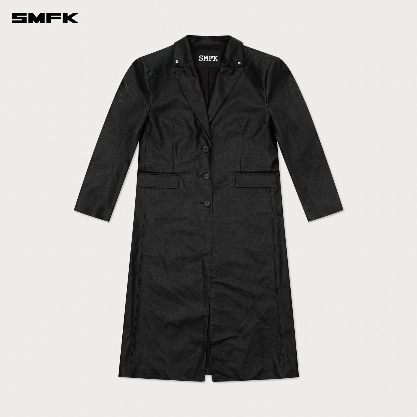 COMPASS DESIGNER Cyber Trench Coat Wilderness Black