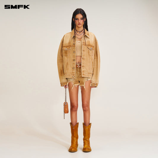 COMPASS MODE Wild Flame Denim Jacket Grassland Khaki