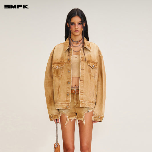 COMPASS MODE Wild Flame Denim Jacket Grassland Khaki