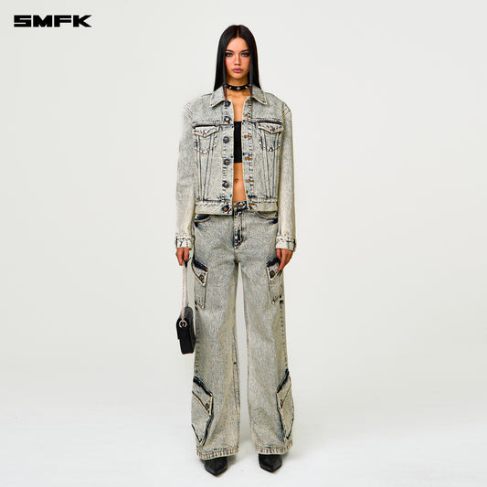 COMPASS PERMANENT Denim Jacket Snow Blossom