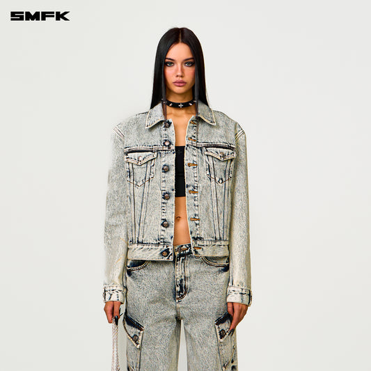 COMPASS PERMANENT Denim Jacket Snow Blossom