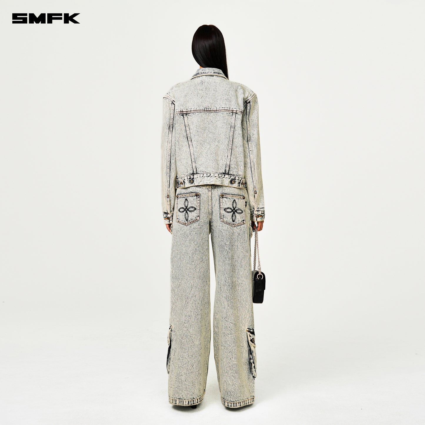 COMPASS PERMANENT Denim Jacket Snow Blossom