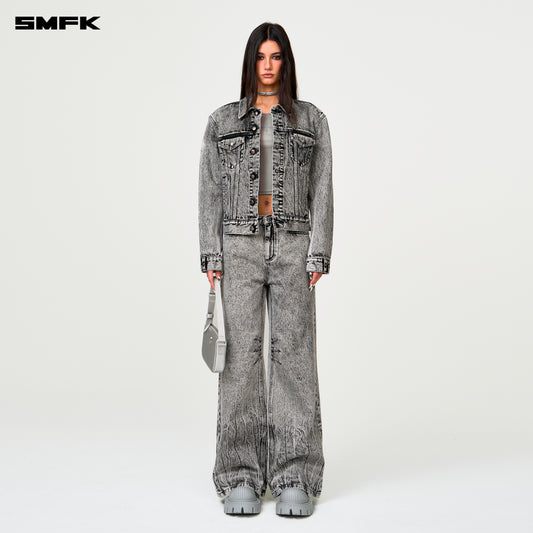 COMPASS PERMANENT Denim Jacket Ash Gray