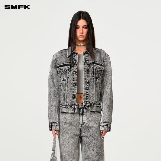 COMPASS PERMANENT Denim Jacket Ash Gray