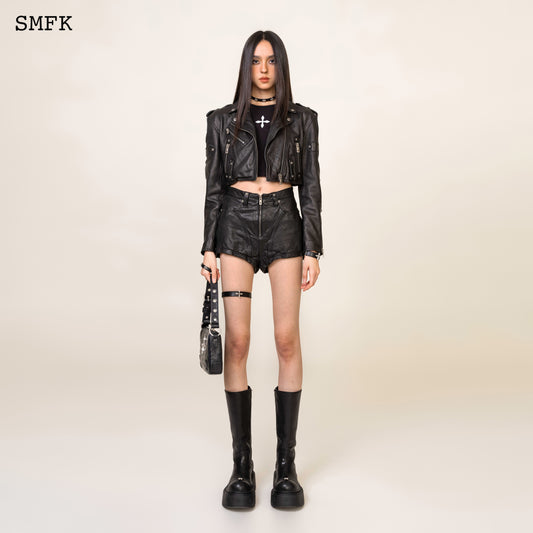 WILDWORLD Rider Lambskin Short Jacket Wilderness Black