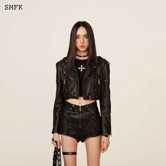 WILDWORLD Rider Lambskin Short Jacket Wilderness Black
