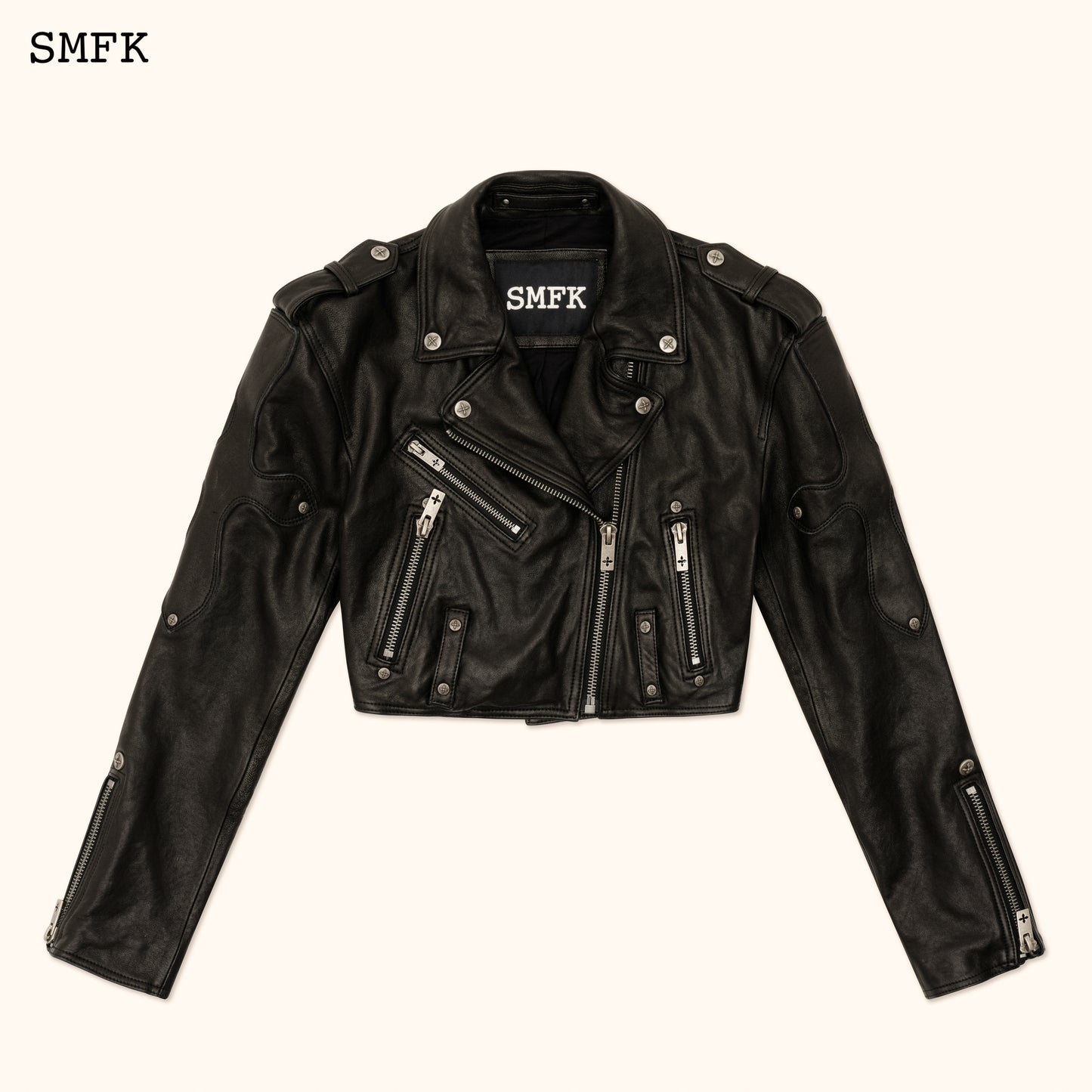 WILDWORLD Rider Lambskin Short Jacket Wilderness Black