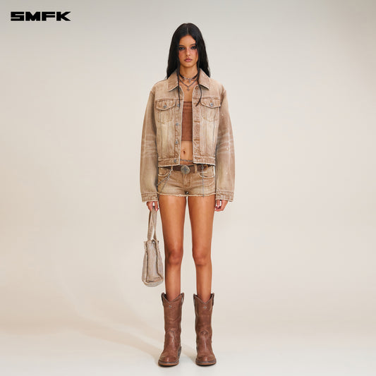 RAGE WILD Denim Jacket (HANDCRAFTED) Wild Cowboy Brown