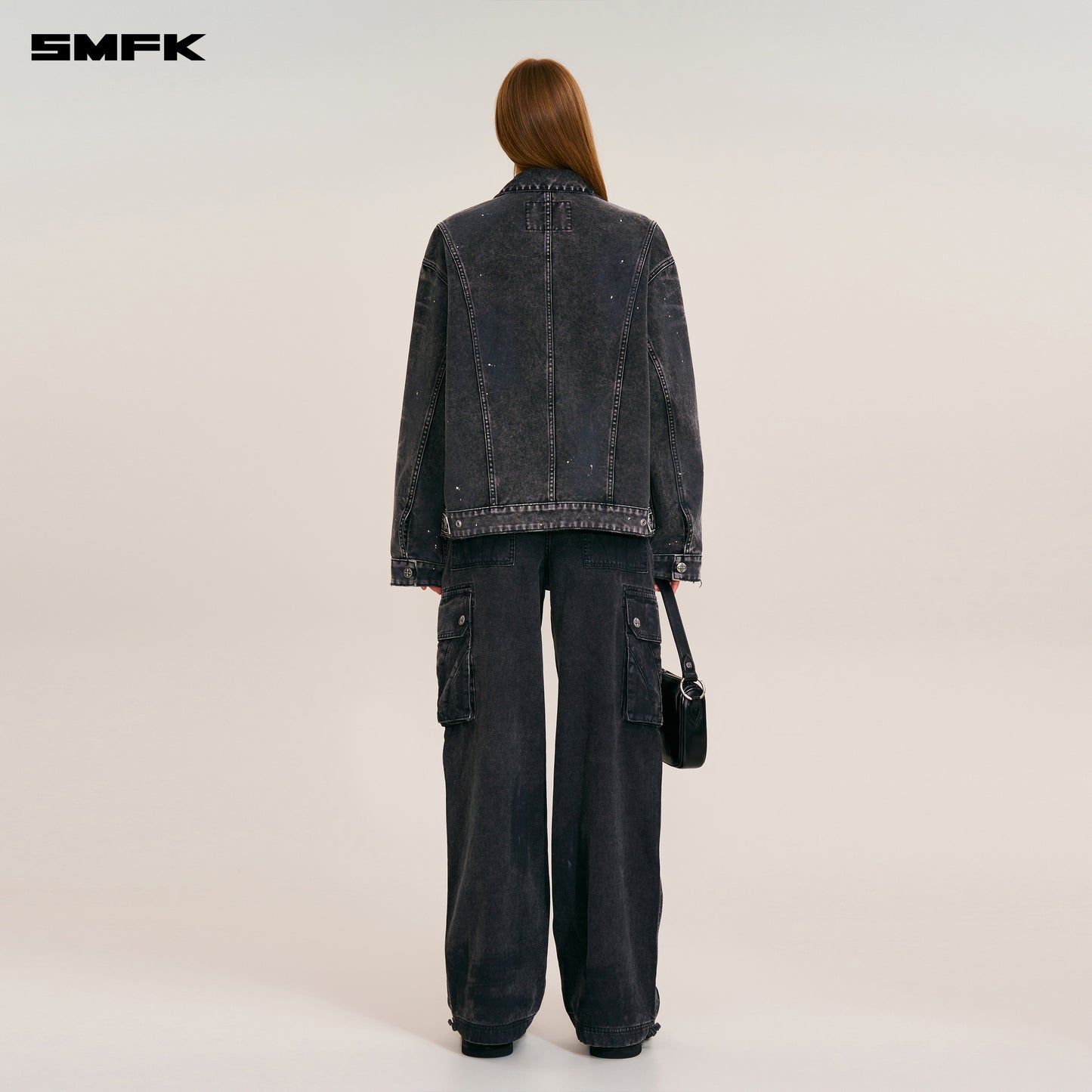 RAGE-WILD ORIGIN HANDCRAFT LOOSE CARGO JACKET/GARMENT DYED Wilderness Black