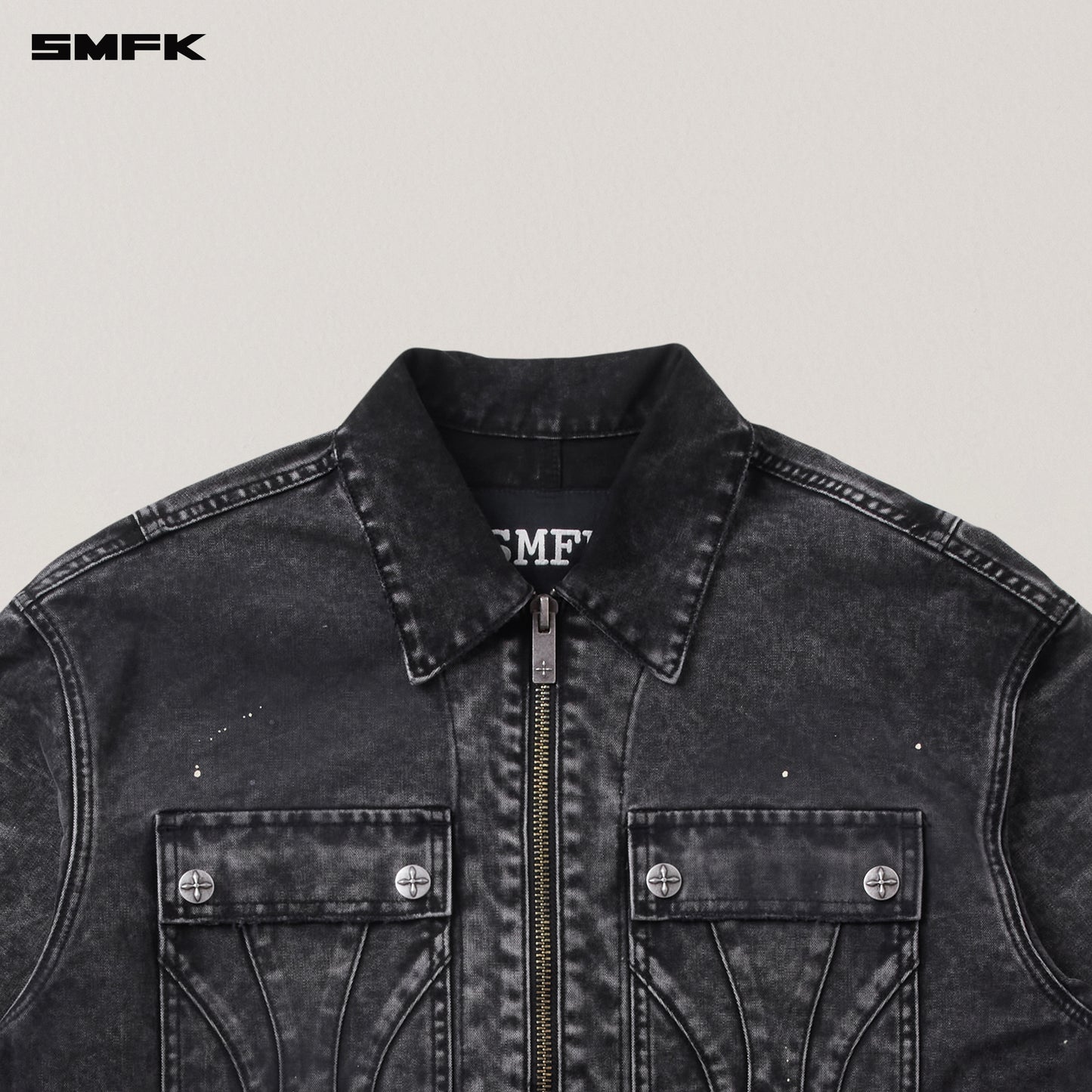 RAGE-WILD ORIGIN HANDCRAFT LOOSE CARGO JACKET/GARMENT DYED Wilderness Black