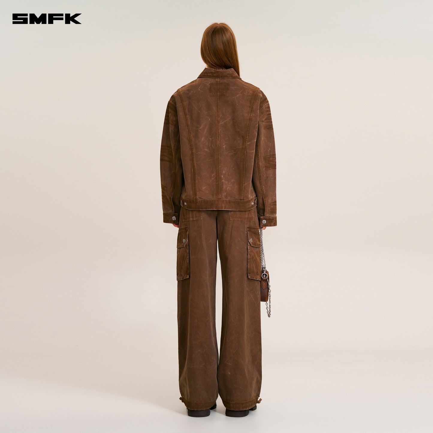 RAGE-WILD ORIGIN HANDCRAFT LOOSE CARGO JACKET/GARMENT DYED Shadow Brown