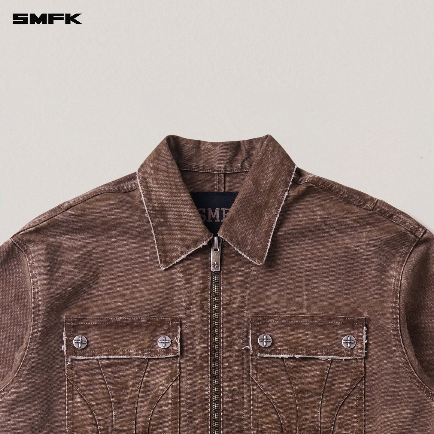 RAGE-WILD ORIGIN HANDCRAFT LOOSE CARGO JACKET/GARMENT DYED Shadow Brown