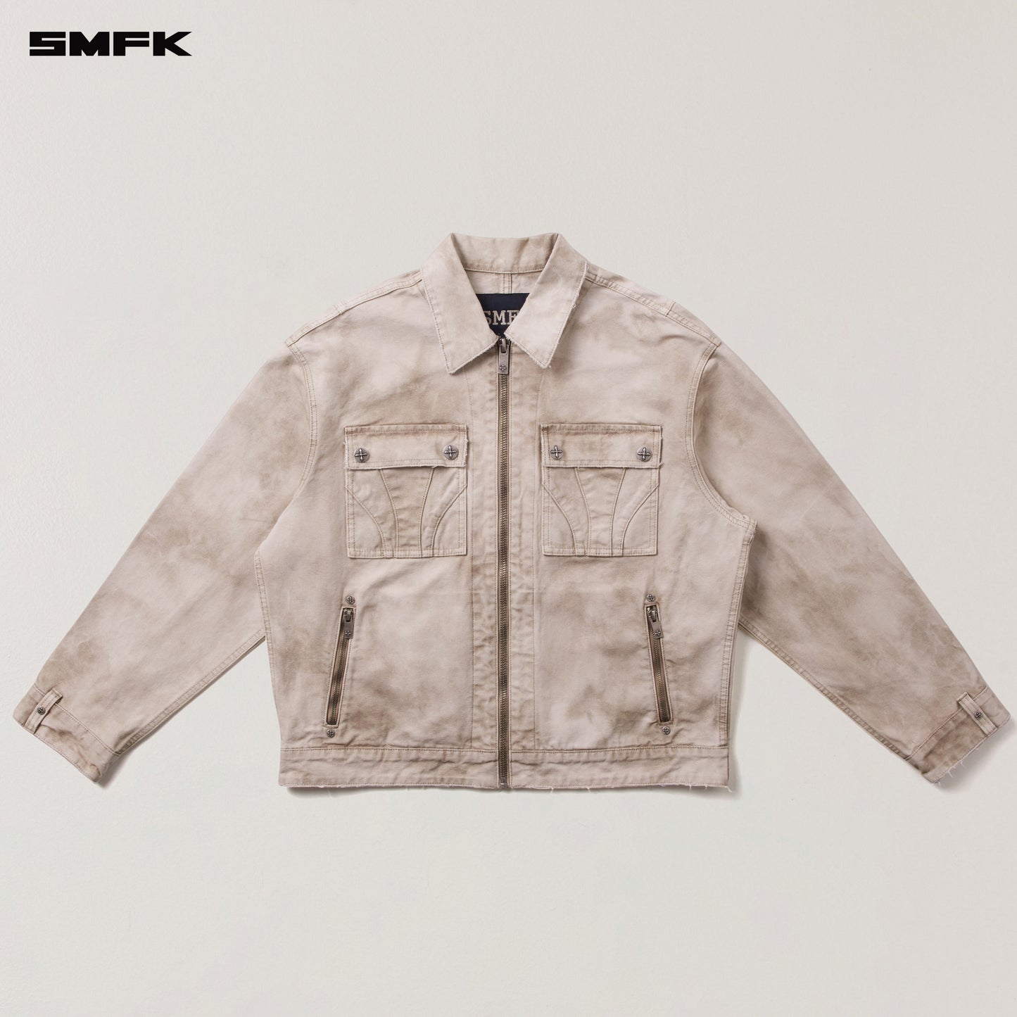 RAGE-WILD ORIGIN HANDCRAFT LOOSE CARGO JACKET/GARMENT DYED Wild Brown
