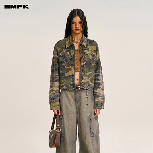 RAGE-WILD ORIGIN HANDCRAFT ENGINEER JACKET/GARMENT DYED Army Green Camouflage