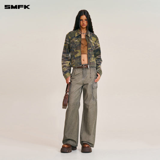 RAGE-WILD ORIGIN HANDCRAFT ENGINEER JACKET/GARMENT DYED Army Green Camouflage