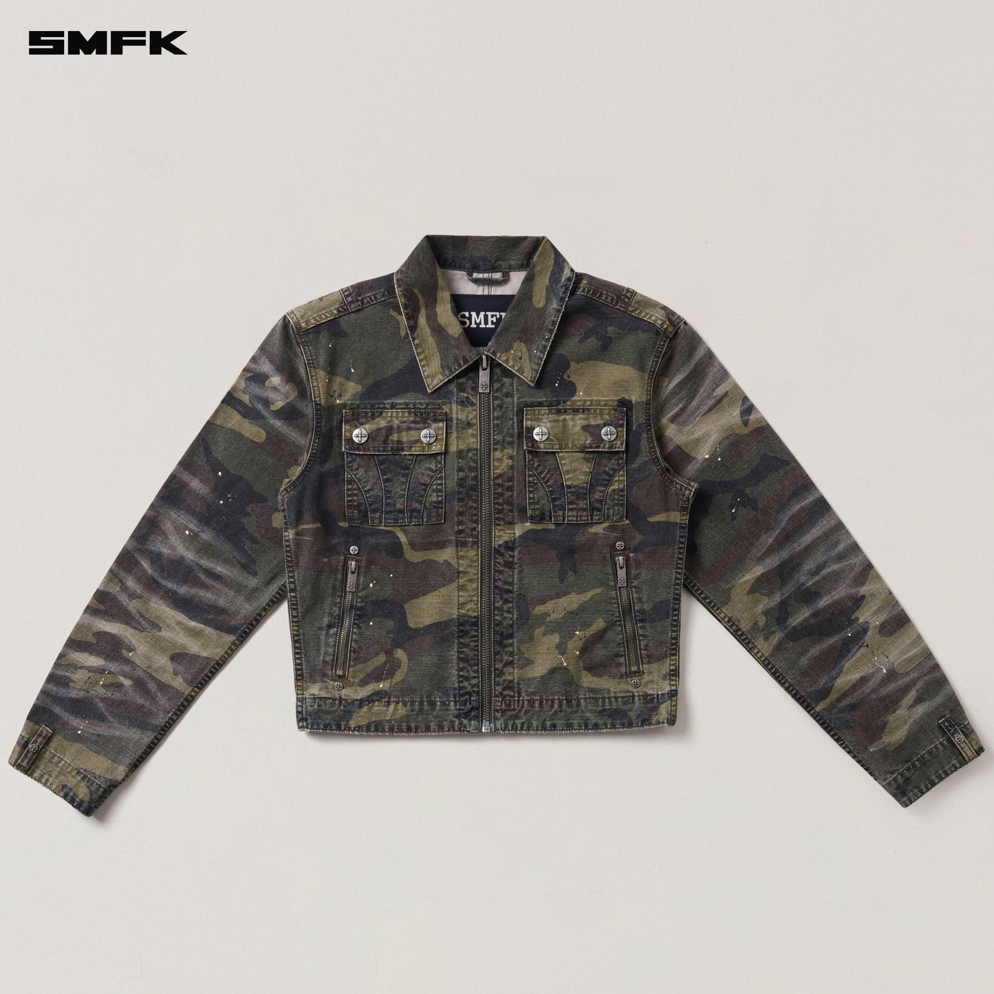RAGE-WILD ORIGIN HANDCRAFT ENGINEER JACKET/GARMENT DYED Army Green Camouflage