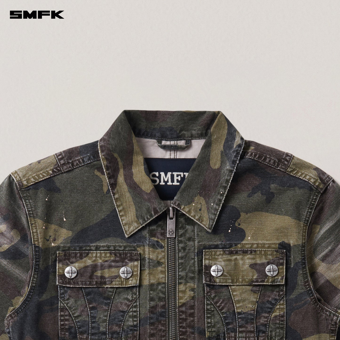 RAGE-WILD ORIGIN HANDCRAFT ENGINEER JACKET/GARMENT DYED Army Green Camouflage