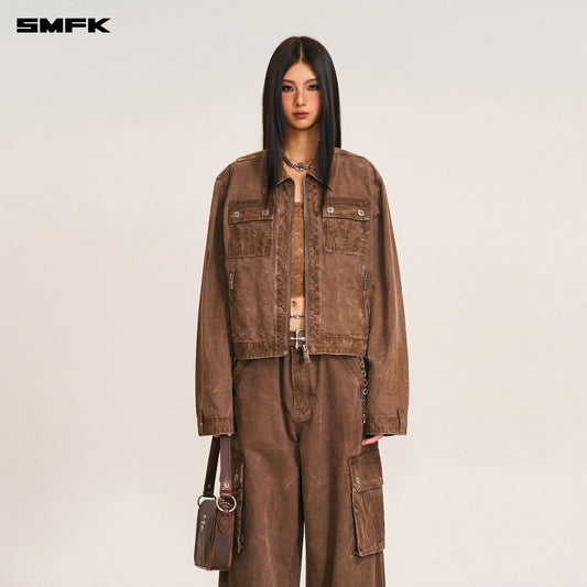 RAGE-WILD ORIGIN HANDCRAFT ENGINEER JACKET/GARMENT DYED Shadow Brown