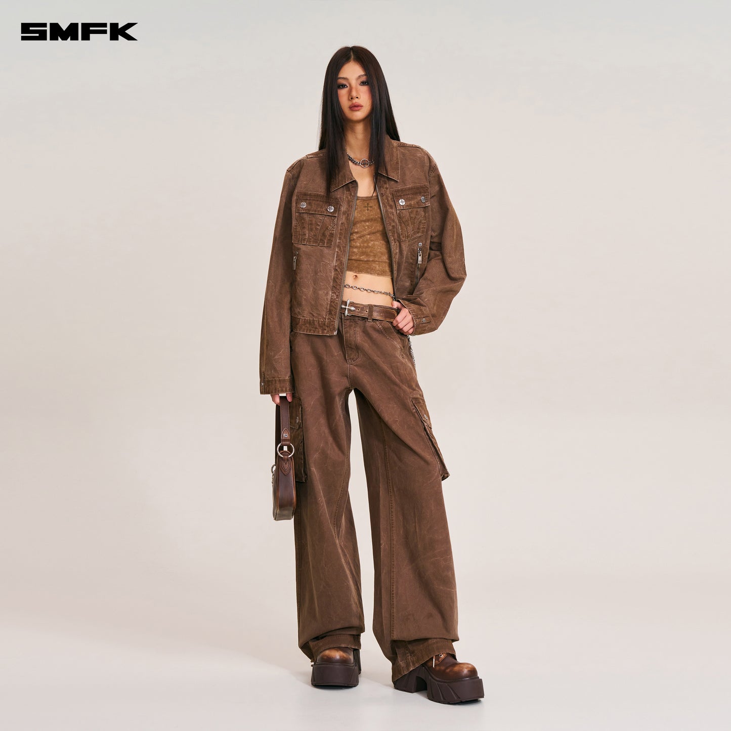 RAGE-WILD ORIGIN HANDCRAFT ENGINEER JACKET/GARMENT DYED Shadow Brown